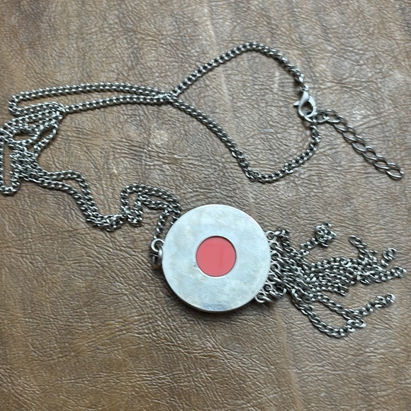 Silver and Pink Pendant Necklace - Picture 3 of 3